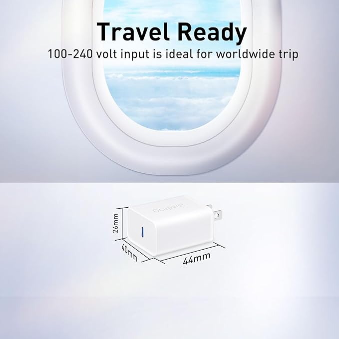 USB C Charger Block 20W, Ocupwei PD 3.0 Fast Charging Wall Charger USBC Power Adapter Type C Brick Cube for iPhone 17/Pro/Pro Max/17 Air/ 16/16 Pro/16 Pro Max/15/Plus/Pro/Pro Max [2 Pack]