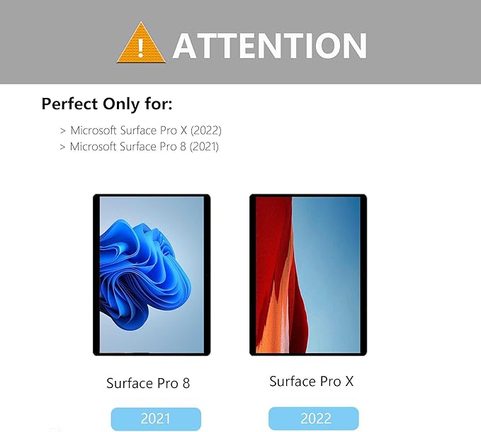 Megoo Surface Pro 8/Pro X 13" HD Tempered Glass Screen Protector, Ultra-Thin & Ultra-Clear, Superior Protection, Silky Smooth & Extremely Sensitive, 2 Pack