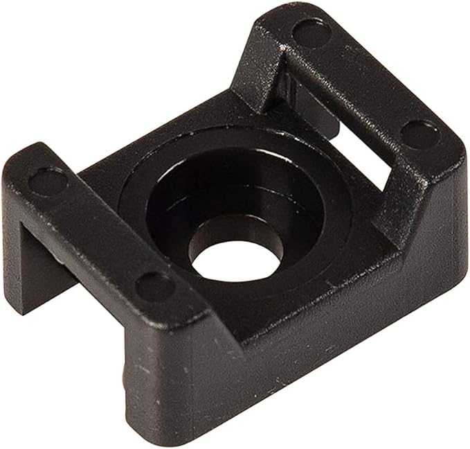 GTSE 8 Inch black Zip Ties, Saddle Mounts and Self Tapping Screws Set, 100 Pack Cable Ties, 50lb Strength, UV Resistant Strong Self-Locking Tie Wraps