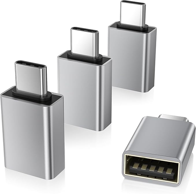 Elebase USB C Adapter for New iPhone 17 16 4Pack,USBC Male to USB 3.0 Female Adapter,Type C Thunderbolt 4 OTG Converter for Receivers Dongles,Hard Disk,Printers,Camera,Tablet,Laptop,Microsoft Surface