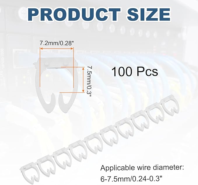 MECCANIXITY 100Pcs Wire Label, 0-9 Digital Cable Labels Tags M-3 Type Cable Numbers Markers for Identification Troubleshooting Maintenance of Wires, White