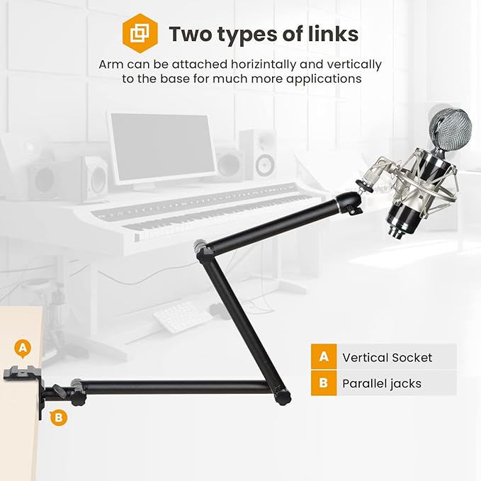 TARION Camera Desk Mount Stand - Articulating Arm, Flexible Overhead Mount, Adjustable Heavy Duty Tabletop DSLR Arm Boom for Flat Photography, Videography, Filming, Live Streaming TKB01