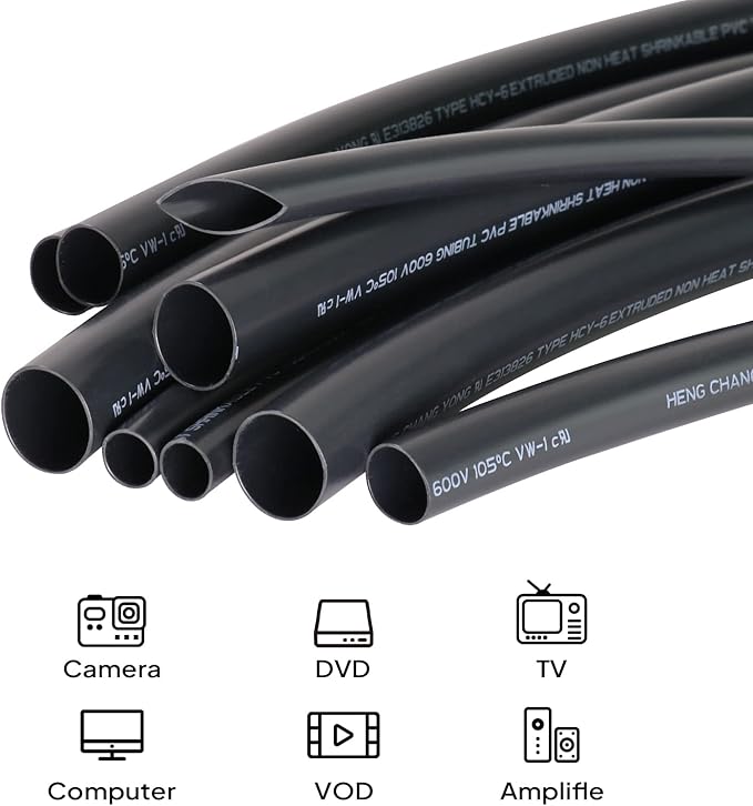 SUNNAREPOON Black Wire Harness Tubing, Car Unshrinkable Insulation Cord Sleeve for Wire Shielding Sheathing Organizer/Protection/Covering (1/2''(13MM) - 18FT(216INCH))