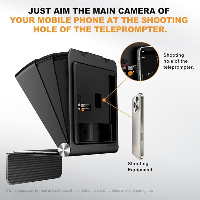 LENSGO Teleprompter for iPhone ipad Smartphone,7.9’’ Mini Portable Prompter with Remote Control,APP Compatible with iOS/Android for YouTube, Zoom, Twitch, Online Teaching,Vlogger,Live Streaming