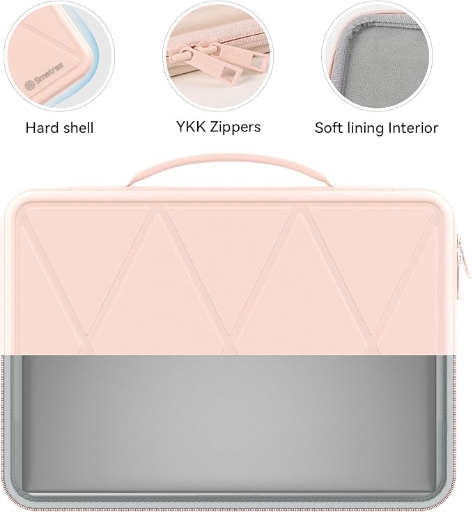 Smatree Hard EVA Protective Sleeve Compatible for 14 inch ASUS P1412, for 14 inch Vivobook 14 M413, for 14inch ExpertBook B1 B1402/B1400, for 14inch Chromebook Plus CX34 CX3402 Case, Pink (X8243P)
