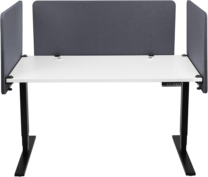 Progressive Desk Privacy Acoustic Panel 47″ - Desk Divider - 47 Inch Sound Proof Dividers - Dark Gray