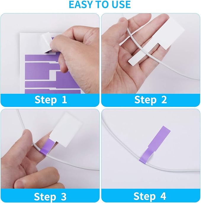 300 Pcs Cable Labels, JIQEZNL Premium 10 Colors Wire Labels Electrical, Waterproof Cord Label Electronics Tags for Cables Management, Self-Adhesive Cable Label Tags for Laser Printer and Handwriting