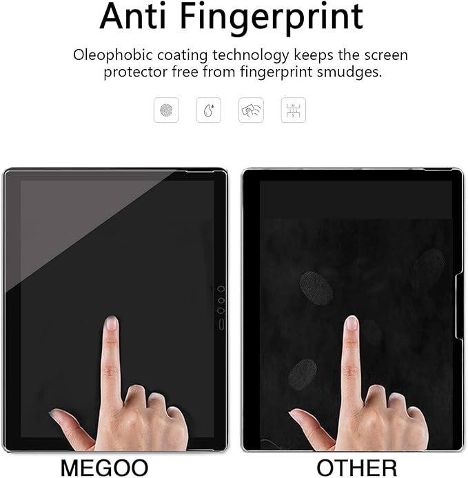 Megoo Screen Protector for Surface Pro 3, Tempered Glass, HD Clear-Scratch resistant-Friendly Touching Screen - Designed for Microsoft Surface Pro 3 (12 inch) ¡­