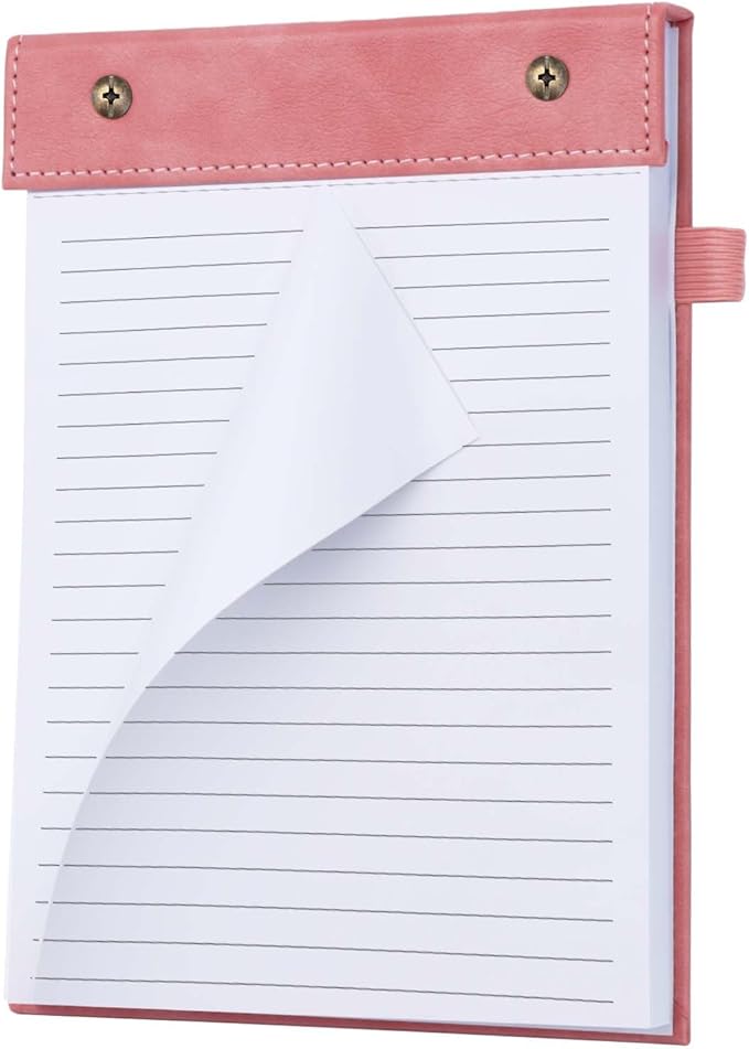 Mogoostry A5 Lined Planning Pads 5.9" x 8" Planner To Do List Memo Note Pads Screw Binding Writing Paperboard Notepad, 100 Sheets per Pack, Pink