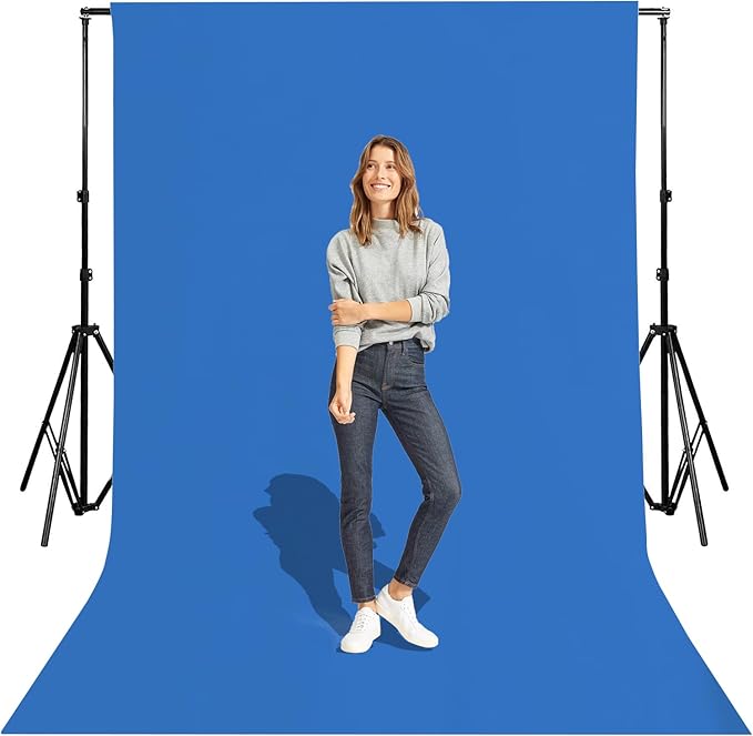6x8 Ft Polyester Blue Photo Backdrop for Photoshoot Background for Photography Screen Video Recording Blue Screen Photo Background Streaming Video Shooting Backdrop