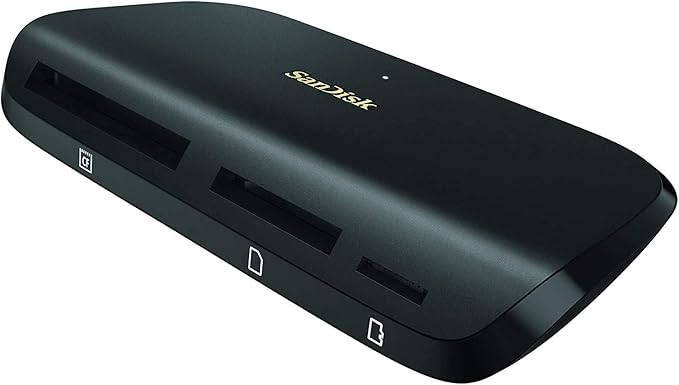 SanDisk ImageMate PRO USB-C Multi-Card Reader/Writer for SDHC, SDXC, MicroSD, CF Cards - UHS-I, UHS-II, 3.0 Compatible (SDDR-A631-GNGNN) Bundle with (1) Everything But Stromboli MicroSD to SD Adapter
