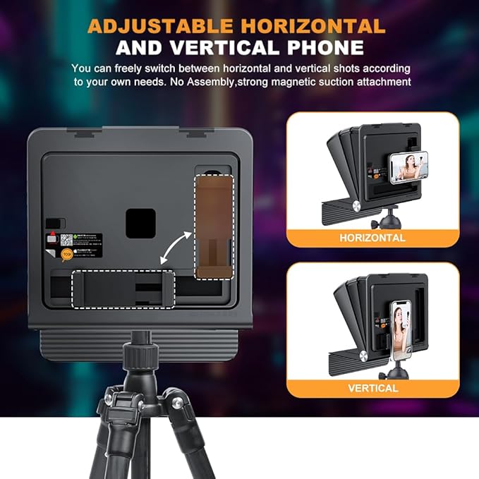 LENSGO Teleprompter for iPhone ipad Smartphone,7.9’’ Mini Portable Prompter with Remote Control,APP Compatible with iOS/Android for YouTube, Zoom, Twitch, Online Teaching,Vlogger,Live Streaming