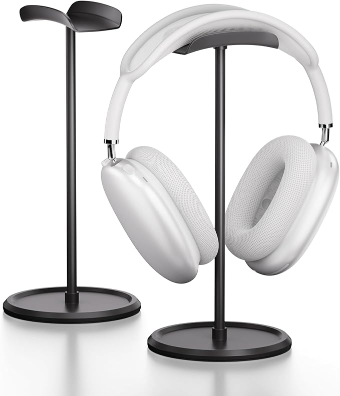 NQQNQQ Headphone Stand【1PACK】 Headphone Holder with Storage Tray Compatible for Max Pro, Beats, Bose and Most Gaming Headphones. 【No Tools Required】 YO-2 (Black)