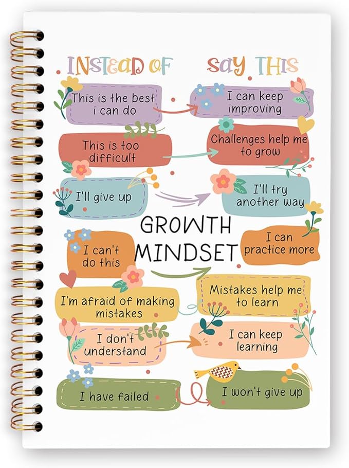 dvhdajed Mental Health Spiral Notebook, Therapy Journaling Notebooks, Floral Therapy Spiral Journal for Women, Positive Affirmations Office School Supplies Gifts, 5.5x8.3 In