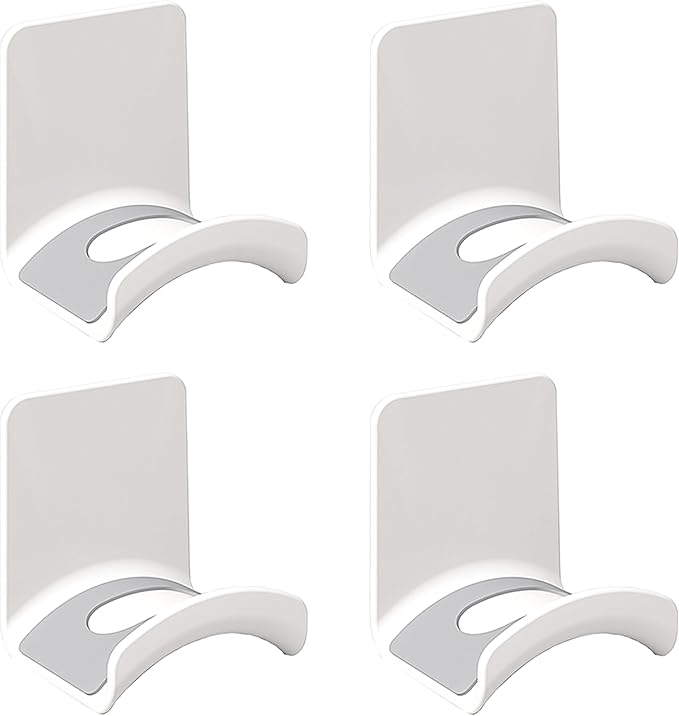 Nalegtocw Headphone Stand,Sticky Headset Hanger Adhesive Headphone Holder Hook Mount,4 Pcs Headset Stand Holder Clip Under Desk,White