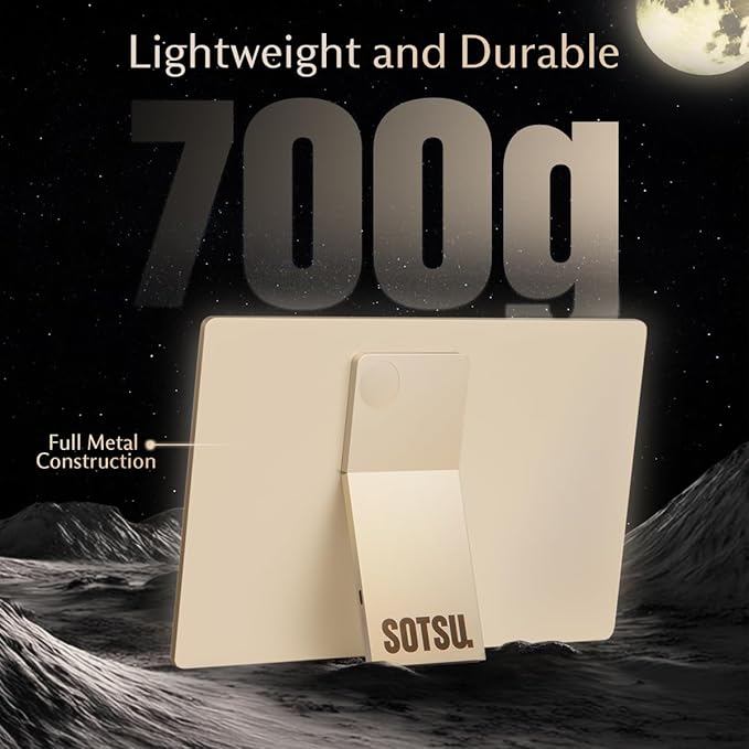 SOTSU FlipAction Go 14" Premium Portable Monitor SFA14PMML | Robust but Lightweight | Tempered Glass Cover | 1080p | 400 Nits | 100% sRGB | 5W | Super Versatile | USB C or Mini HDMI