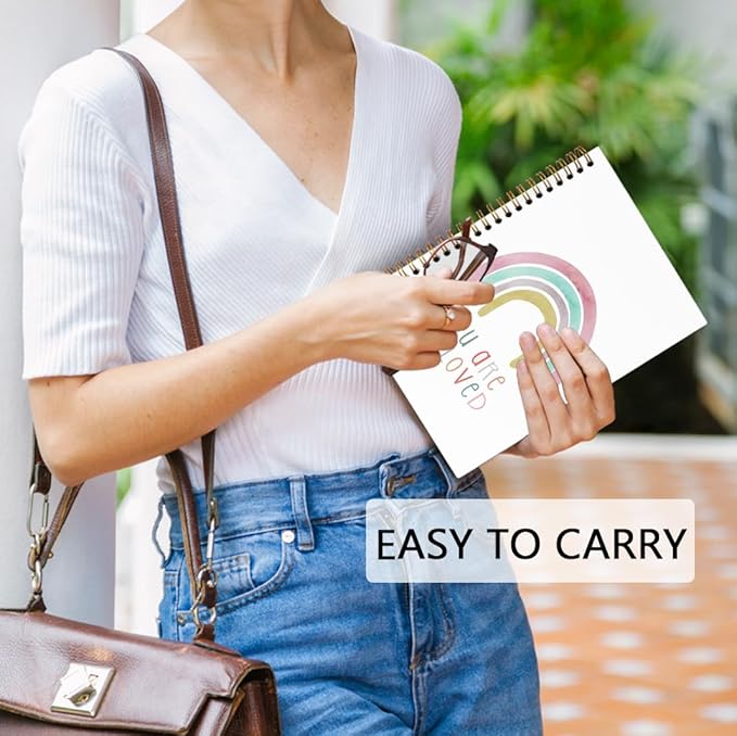 dvhdajed Boho Rainbow Spiral Notebook, You Are So Loved Positive Affirmation Journaling Notebooks, Inspirational Spiral Journal for Girls Women, Positive Office School Supplies Gifts, 5.5x8.3 In