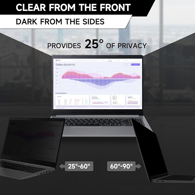 ANTOGOO V 13.3 Inch 1920x1080P (16:9) Laptop Privacy Screen Filter, Anti Blue Light Glare & Anti Scratch Computer Privacy Shield, Not for 13" with 16:10 Aspect Ratio Laptop