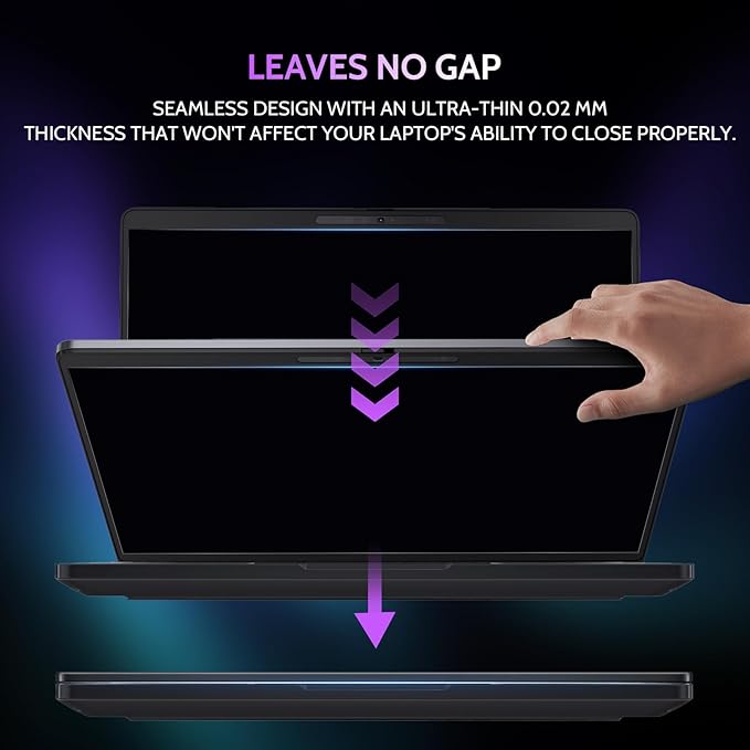Peslv 360° 4 Way Laptop Privacy Screen for 15.6 Inch 16:9 Aspect Ratio Computer Monitor, Anti Glare Blue Light Spy Filter Private Cover, Bubble-Free Black Security Protector