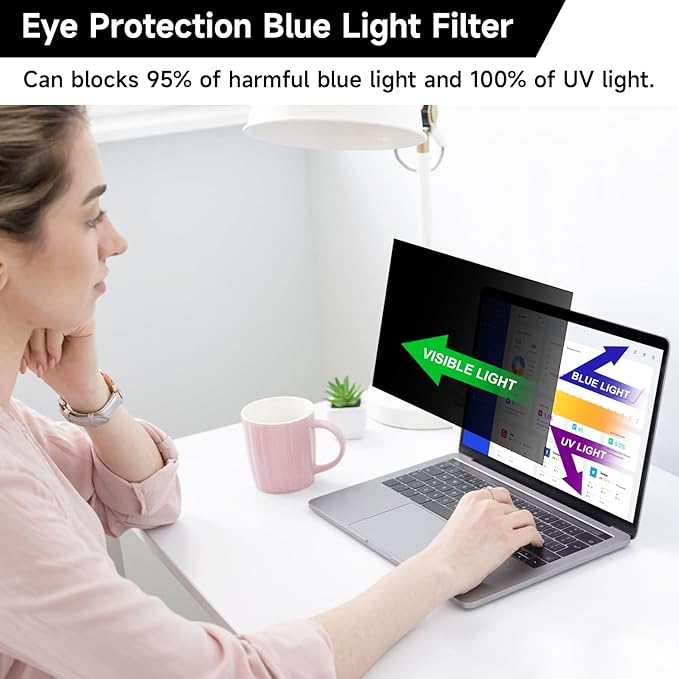 ANTOGOO V 17 Inch 1920x1200 Laptop Privacy Screen (367 * 229mm), Anti Blue Light Glare & Anti Scratch Computer Privacy Shield, Not for 17.3" with 1920x1080 Resolution Laptop