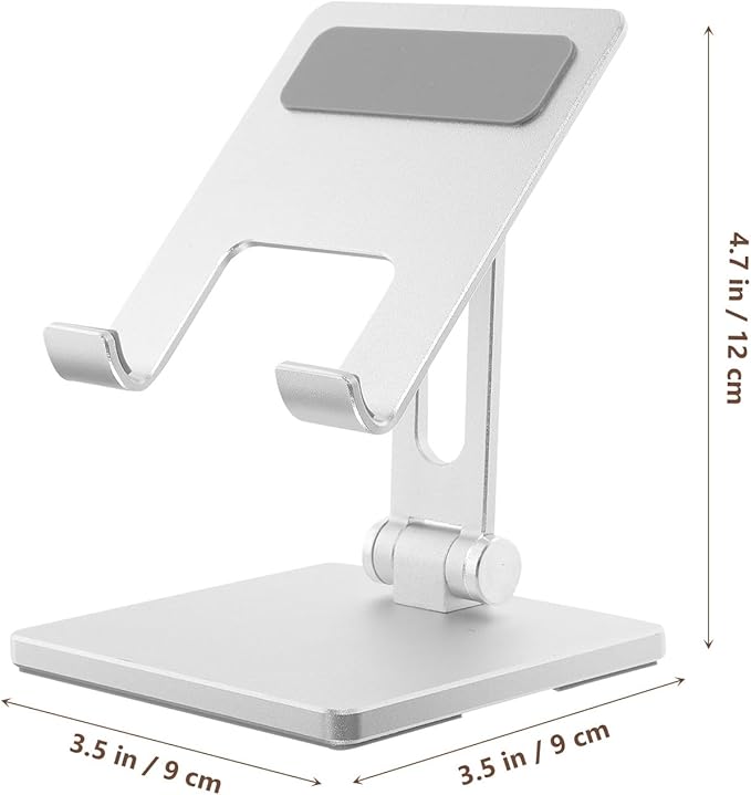 MERRYHAPY Foldable Aluminum Alloy Tablet Stand Desktop Holder Adjustable Multi-Angle Solid Tablet Desk Mount Compatible with Ipad and for Home and Office Use
