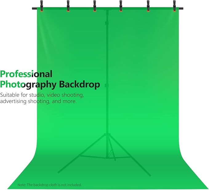 NEEWER T-Shaped Background Backdrop Support Stand Kit, 8.5ft/2.6m Tall Adjustable Tripod Stand and 5ft/1.5m Wide Crossbars with 6 Spring Clamps and 1 Carrying Bag for Studio Photo Video Photography