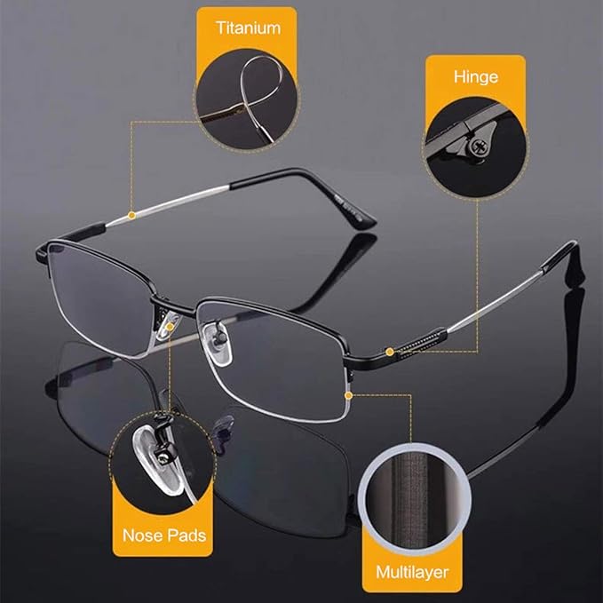 Progressive Multifocus Computer Reading Glasses Blue Light Blocking No Line Lenses Multifocal Readers for Men and Women