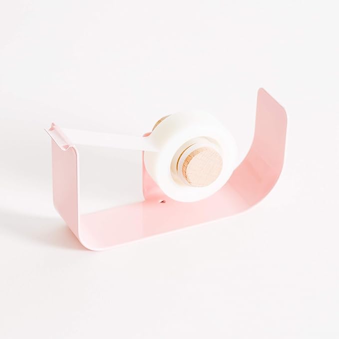 U Brands Metal Tape Dispenser, Desktop Accessory, Arc Collection, 1” Core, Pink, 3553A04-24