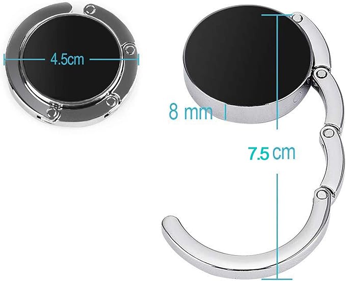 Bosketo Foldable Purse Hook Womens Bag Table Hanger Collection Desk Hooks for Purse (White+Black Marble Hook)