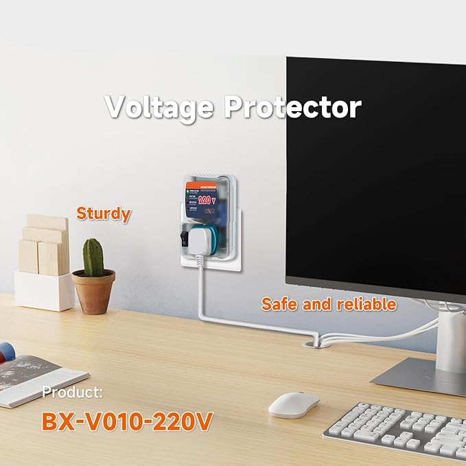 BXST Refrigerator Surge Protector Outlet, Adjustable Voltage Regulator Against High and Low Voltage, Power Surge Protection for Fridge, Freezer and Home Appliances, 220V 4400W, 2 Pack