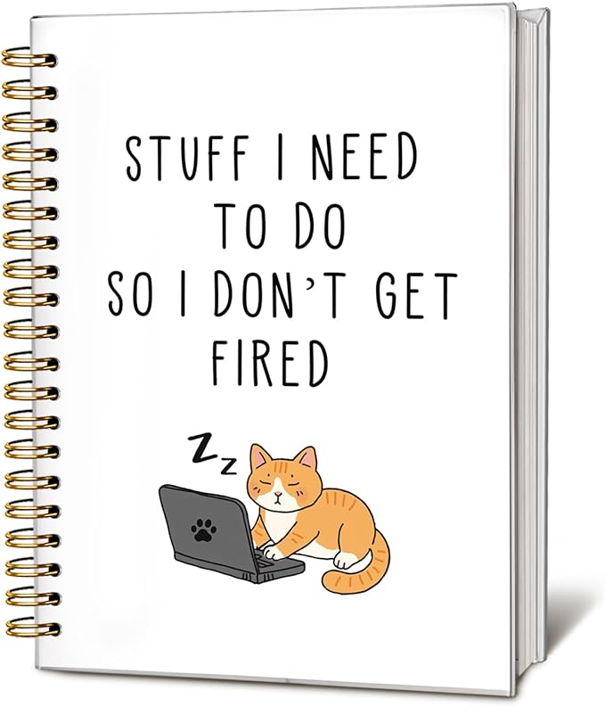 LIANGW Stuff I Need To Do So I Don't Get Fired Hardcover 160 Pages Spiral Notebooks,Funny Notebooks for Work,New Job Gift,Goodbye Gift for Coworker Leaving,Funny Gag Gift for Coworkers 5.5x8.3 Inch