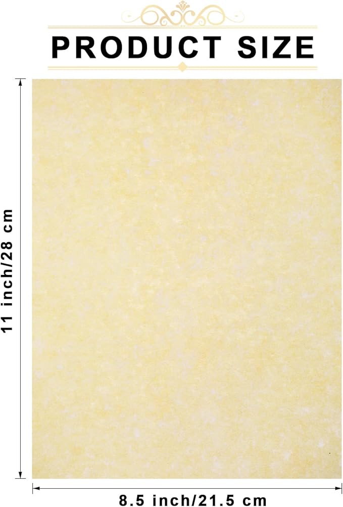 Epakh 300 Pcs Old Age Parchment Paper 8.5 x 11 Inch Standard Letter Vintage Colored Old Parchment Double Side Printing Paper (Light Beige)