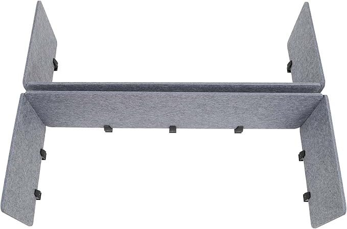 Stand Up Desk Privacy Panel, 6Pcs Clamp-On Acoustic Desk Divider Table Mounted Privacy Panel Sound Proof Dividers(2Long Panel 47.25x16In&4 Short Panel 23.6x16In) (2Long Panel -59x16In)