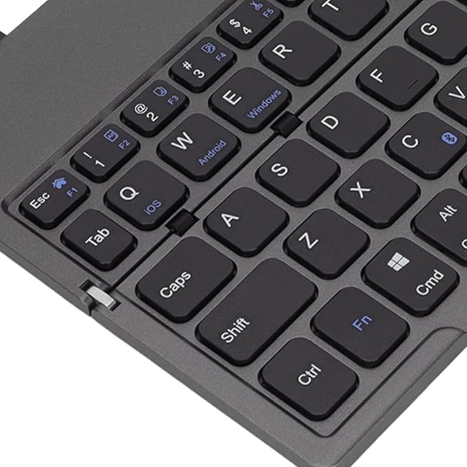 Vvikizy Foldable Laptop Keyboard, Portable Wireless BT Keyboard with 140mAh Battery and Phone Holder, for iOS Tablets Laptops