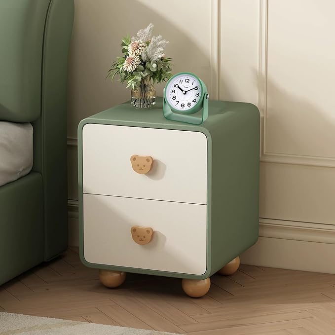 Tinload Analog Alarm Clock for Bedroom, Silent Non-Ticking Quartz Movement, Battery Operated with Snooze & On-Demand Light, Bedside Desk Table Clock, Ideal for Home, Office (Green)