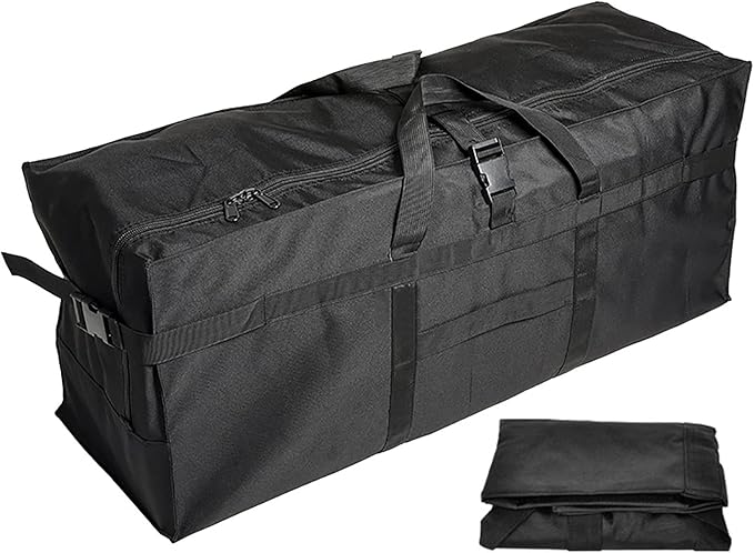 Long Travel Duffle Bag,Foldable Extra Large Duffel Bags,Carry on Travel Bag For Camping/Moving Boxes/Tent/Surfboards/Photography Equipment Storage Bag (197 Liter, Black)
