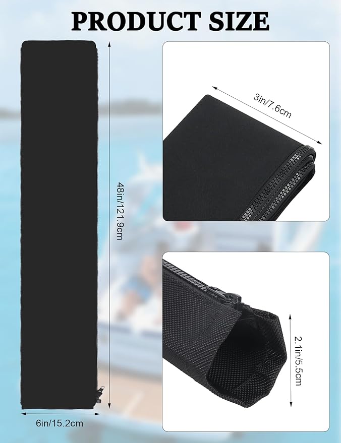 48 Inch Zippered Rigging Sleeve,Trolling Motor Cable Organizer Sleeve, ZRS-1-DP Casing, Heavy Duty 600D Waterproof Marine Cable Jacket, Universal Fit for Yacht Cable Management Kit