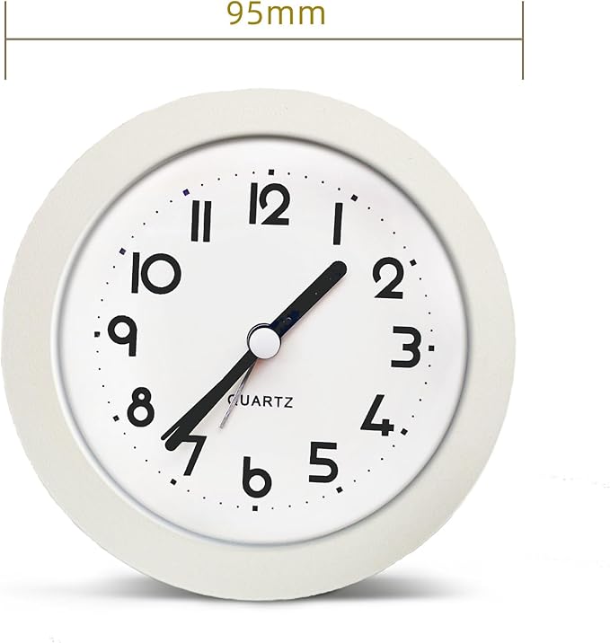 HIQU and HIST Alarm Clock with Backlight, 4 Inches White Desk Clock (White)