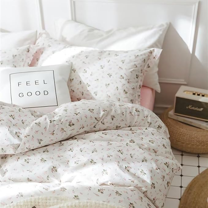 HighBuy Pink Floral Comforter Set Twin XL Garden Botanical Coquette Bedding Comforter Set for Girl Chic Flower Bedding Sets Twin XL Vintage Comforter Sets,1 Pink Floral Comforter with 2 Pillowcases