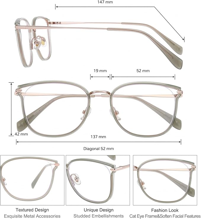 GUDVUE Blue Light Glasses, Computer/Gaming/TV/Phones Glasses for women, Anti Glare/UV400/Eye Strain