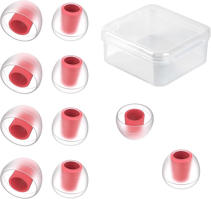 5 Pairs KBEAR 07 Ear Tips, KINBOOFI Silicone IEM Eartips,Red Small Earbuds Eartips for KZ ZST ZS10 PRO AS10 ZSN ZSN ZSN PRO X ZSN PRO ZAR ZS10 PRO X Wired Headphone (RED,S/S/S,5 Pairs)