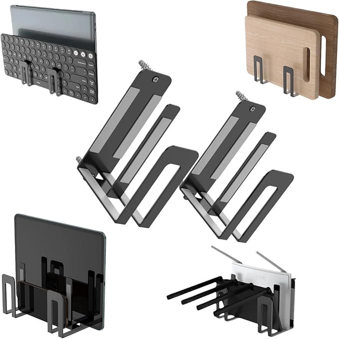RUDDLIN Multi Functional Wall Mount Bracket, Suitable for laptops, Tablets, Keyboards, routers,TV Boxes,Phones, etc. The Wall Mount Bracket is Fixed with Screws (Black)