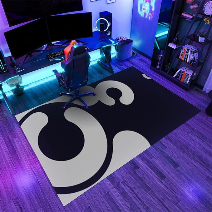 Modern Minimalist Area Rugs, Black Grey Abstract Aesthetic Carpet, Washable Non Slip Low Pile Soft Rug for Living Room Bedroom Decor Mat 3x5ft(Small)