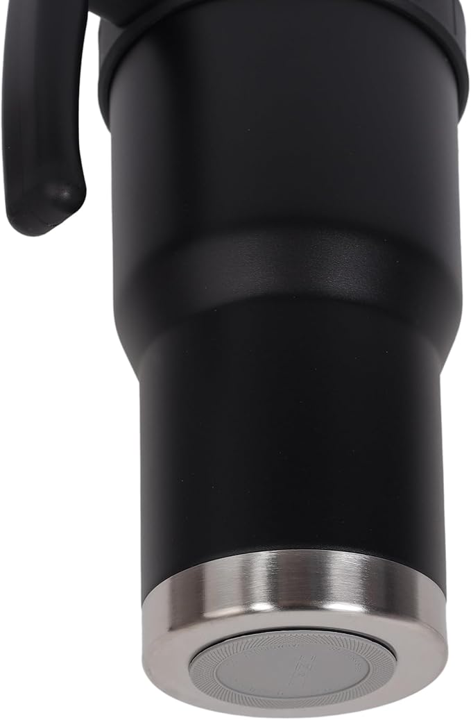40 Oz Tumbler with Handle & Straw Lid, Insulated Stainless Steel Vacuum Flask, Double Wall Thermal Car Cup for Hot & Cold Drinks, Leak Proof, BPA Free (Charcoal Black)
