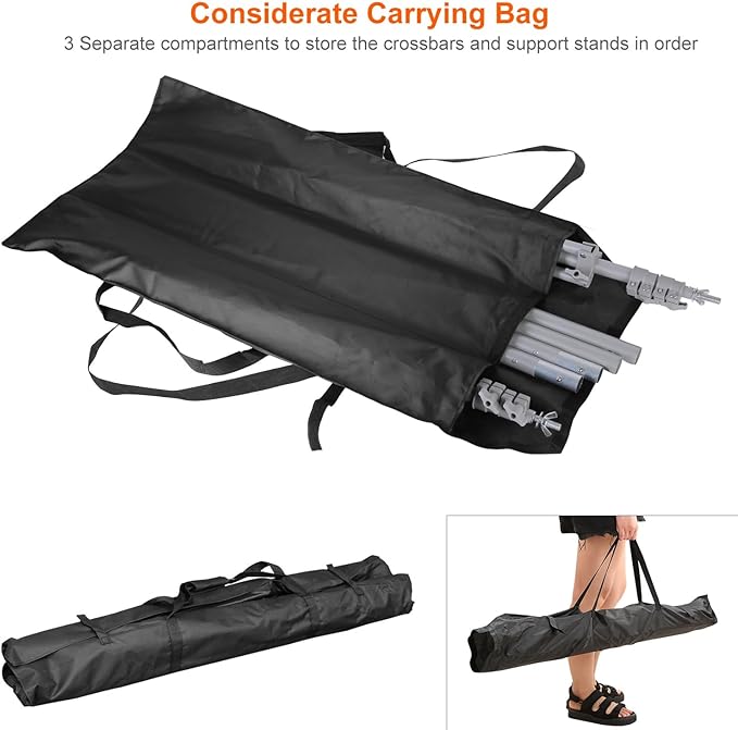 6.5 x 10ft Adjustable Backdrop Stand Kit,Heavy-Duty Photography Background Support System with Clamps & Carry Bag,Photo Video Studio Backdrop Stand for Parties,Weddings,Green Screen & Banner Display