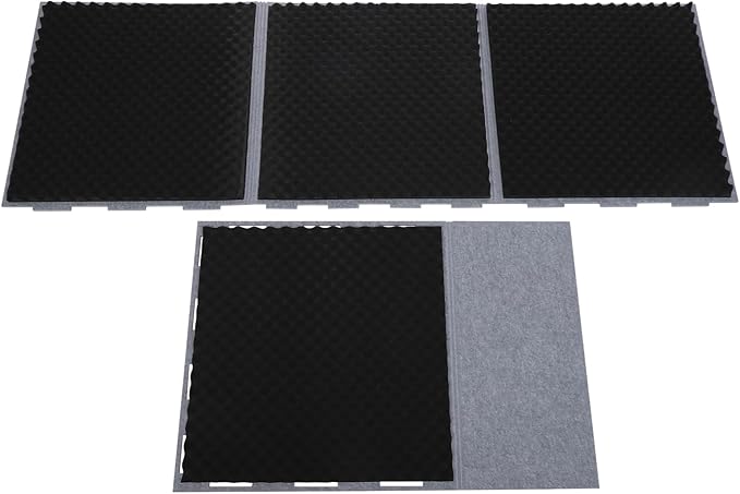 Desktop Soundproof Cover 31" H X 31" W X 31" L Recording Booth Portable Vocal Recording Booth with Double Sound Insulation Vocal Sound Absorbing Shield for Recording Studios, Offices（Black+Gray）