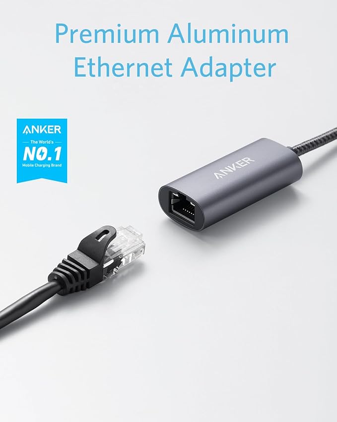 Anker USB C to Ethernet Adapter, Portable USB C Type-C 1-Gigabit Network Hub, 10/100/1000 Mbps,Network Adapter for MacBook Pro, iPad Pro 2019/2018, ChromeBook, XPS, Galaxy S9/S8, and More