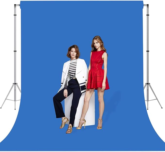 Blue Photo Backdrop for Photoshoot Blue Background for Photography Photo Backdrop Curtain for Party 8 x 10 FT
