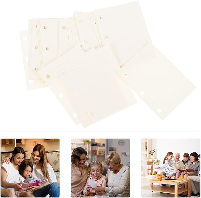 OSALADI 240 Sheets Replaceable Mini Binder Paper for Scrapbook and Writing Smooth Multi-function Loose Leaf Stationery for Diaries Reports and Planning Punch Compatible