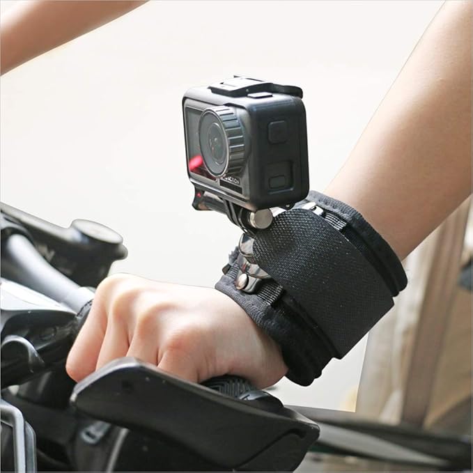 Wrist Strap Mount, 360° Rotating Arm Mount Strap Compatible with GoPro Hero 13/12/11/10/9/8/7//6/5 Black,DJI Action 6/5 pro/4/3,Insta 360 ONE R,AKASO/Campark and More Action Cameras
